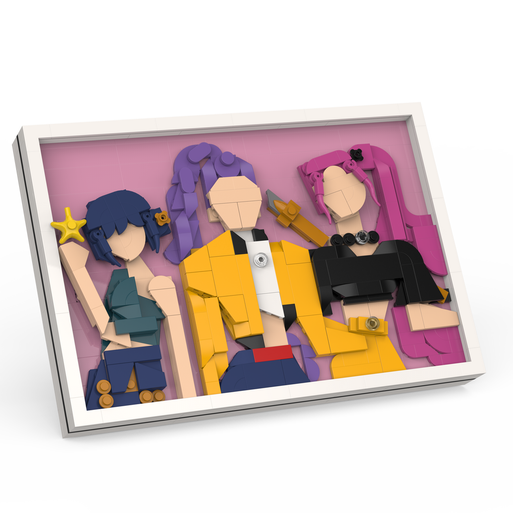 K-pop girl group brick art detail