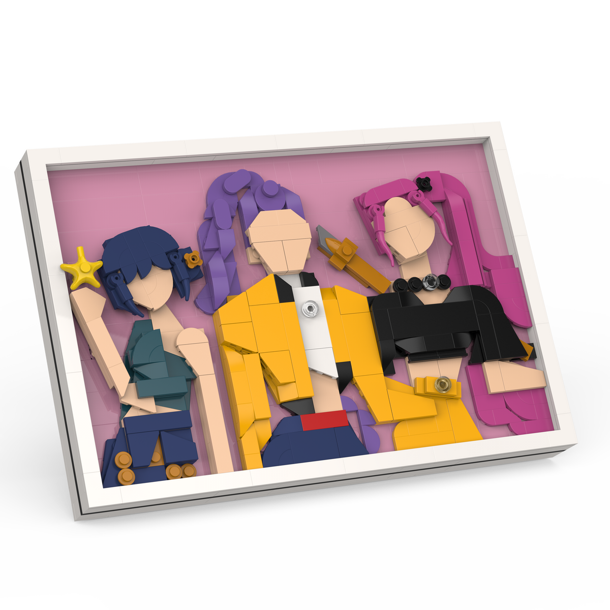 K-pop girl group brick art detail