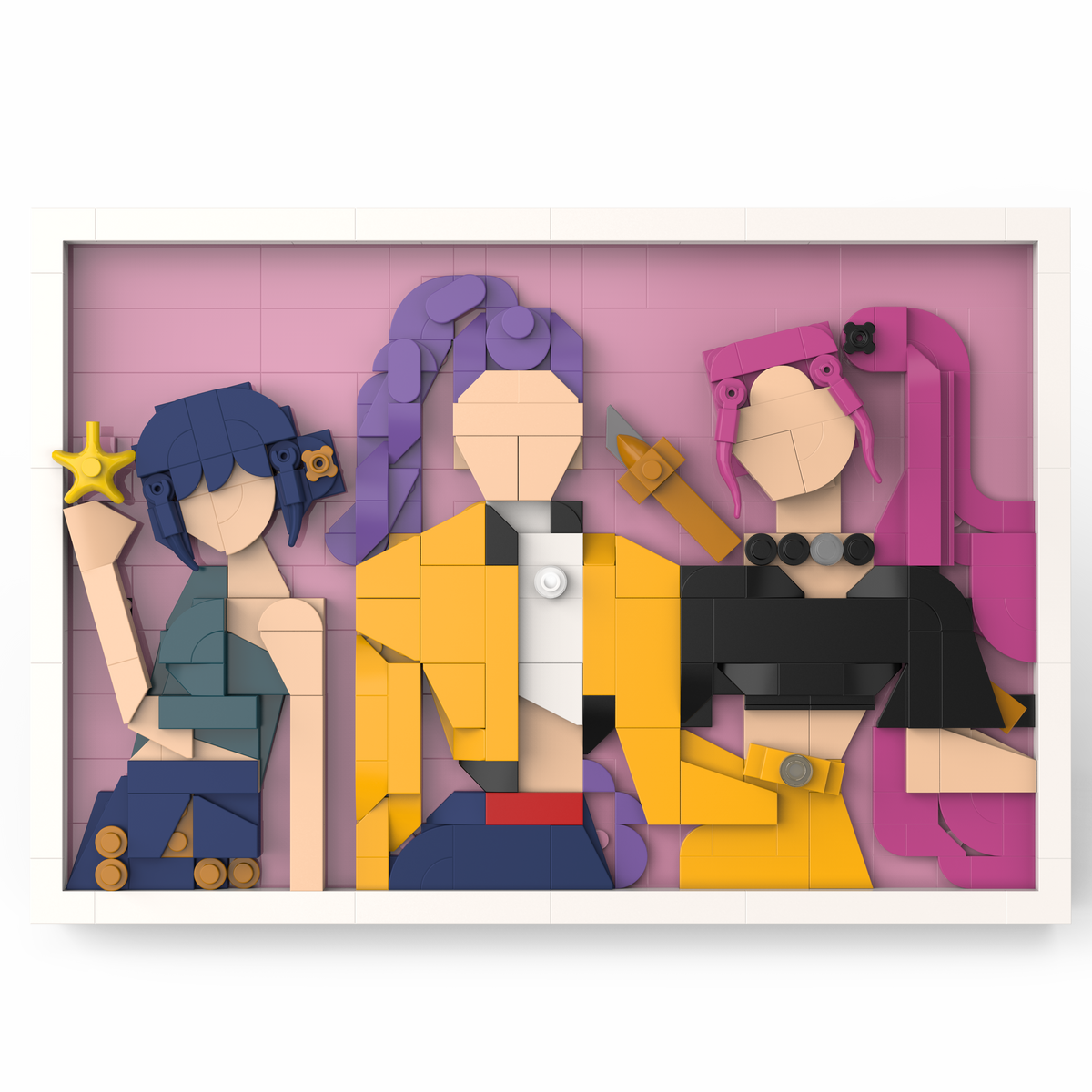 K-pop girl group brick art front view